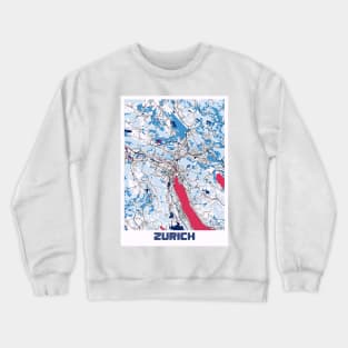 Zurich - Switzerland MilkTea City Map Crewneck Sweatshirt